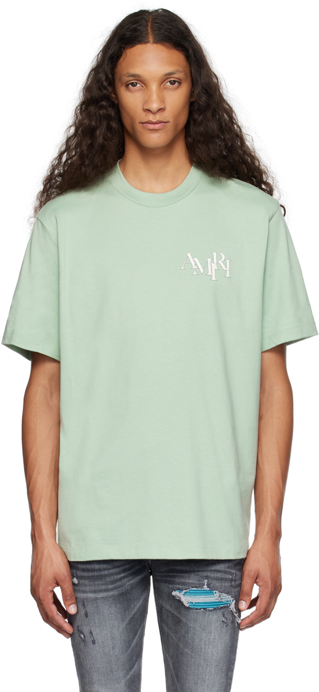 Amiri Green staggered T-shirt for Men
