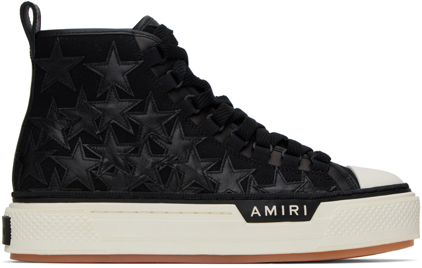 Amiri Black Stars Court Sneakers In White