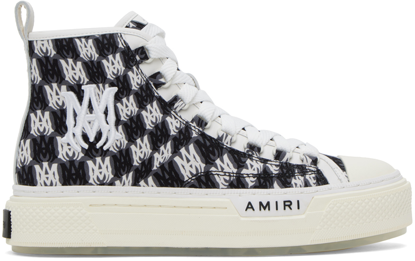 AMIRI Black & White Warp Court Sneakers