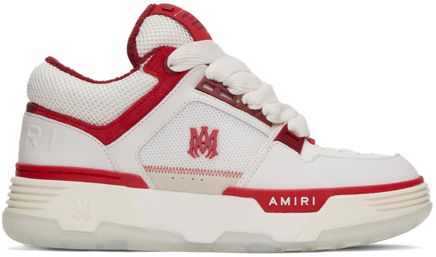 AMIRI: White & Red MA-1 Sneakers | SSENSE