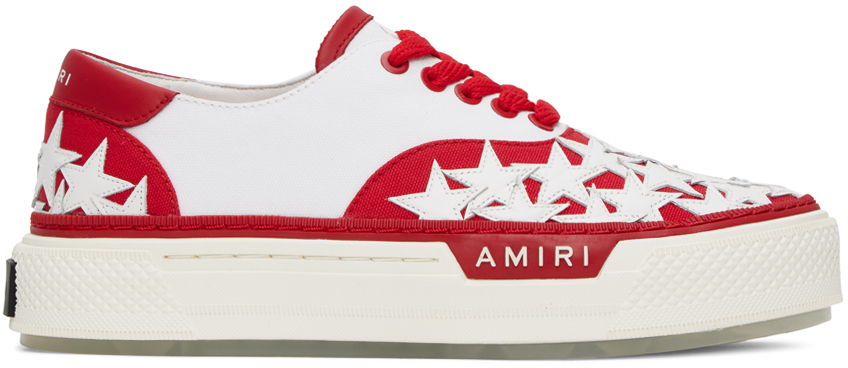 Red & White Stars Court Sneakers