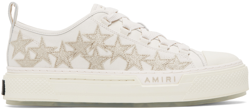 Amiri Star-embroidered Canvas Sneakers In Beige