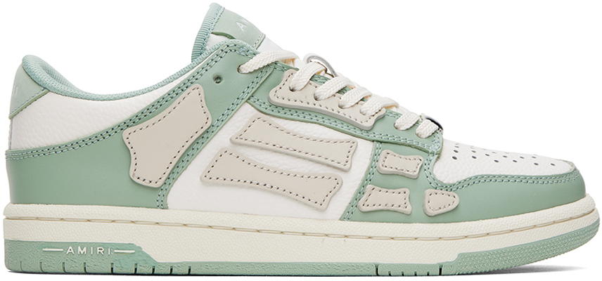 AMIRI SSENSE Exclusive Green & White Skell Top Low Sneakers