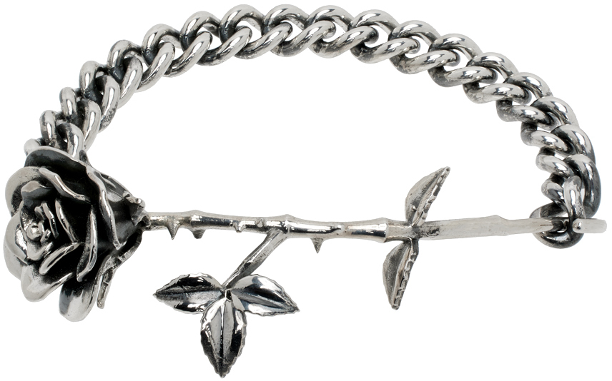 ENFANTS RICHES DEPRIMES SILVER ROSE & CHAIN BRACELET