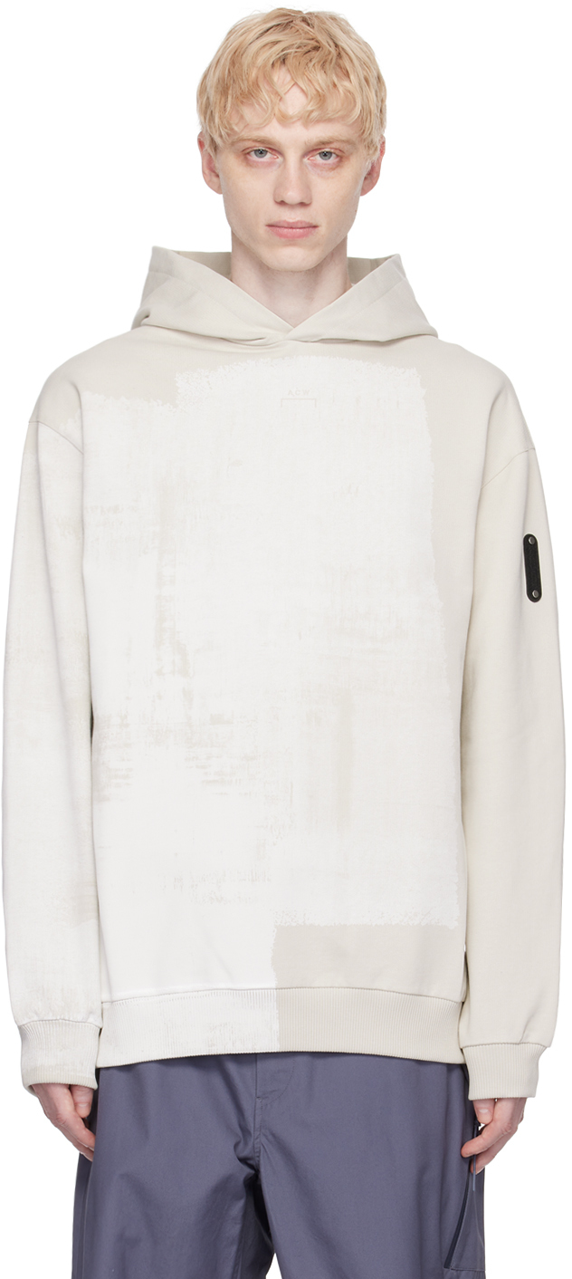 A-cold-wall* Brushstroke Cotton French Terry Hoodie In Bone