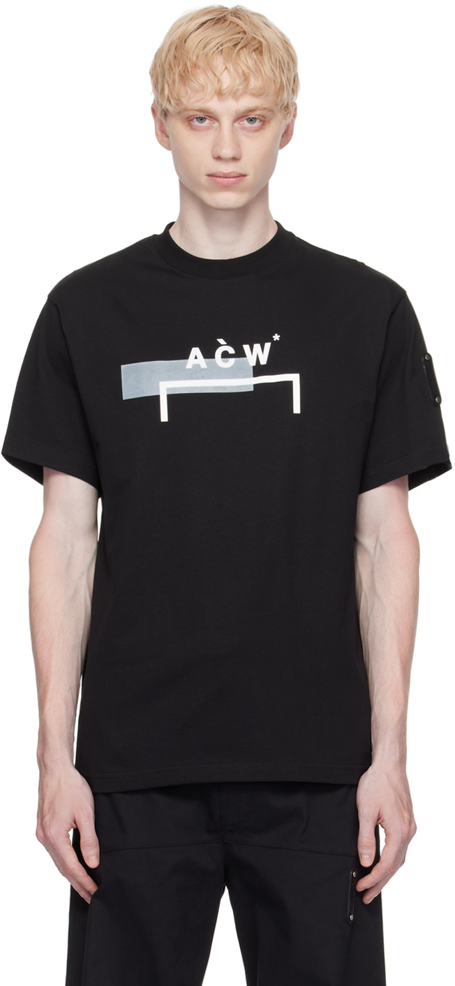 Shop A-cold-wall* Black Strata Bracket T-shirt