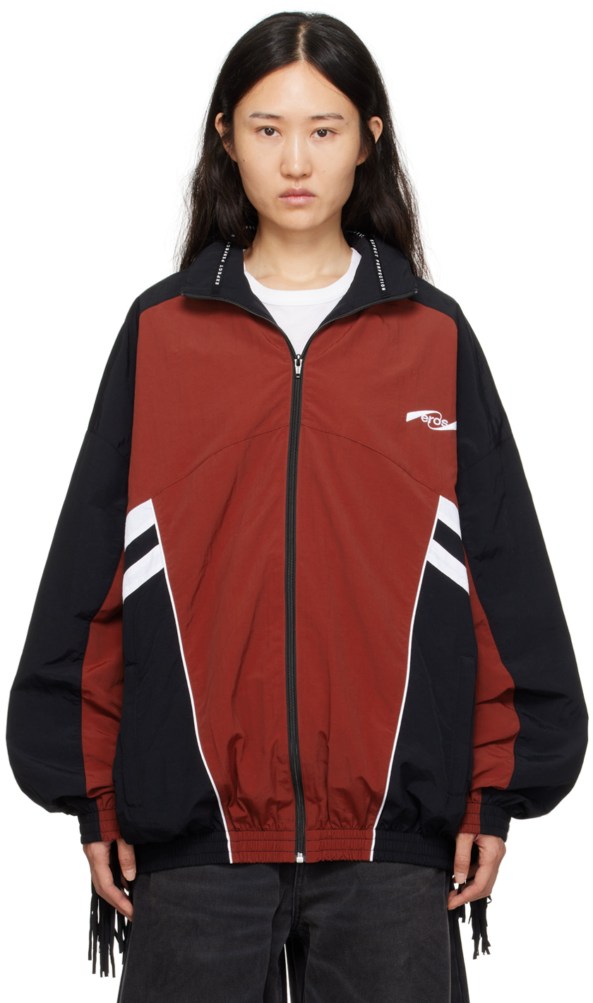 Martine Rose: Black & Red Fringe Track Jacket | SSENSE