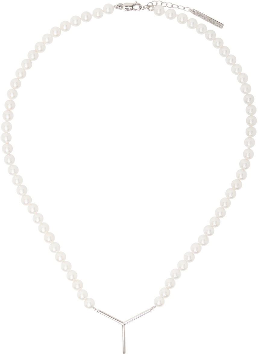 Y/Project Silver & White Mini Y Necklace