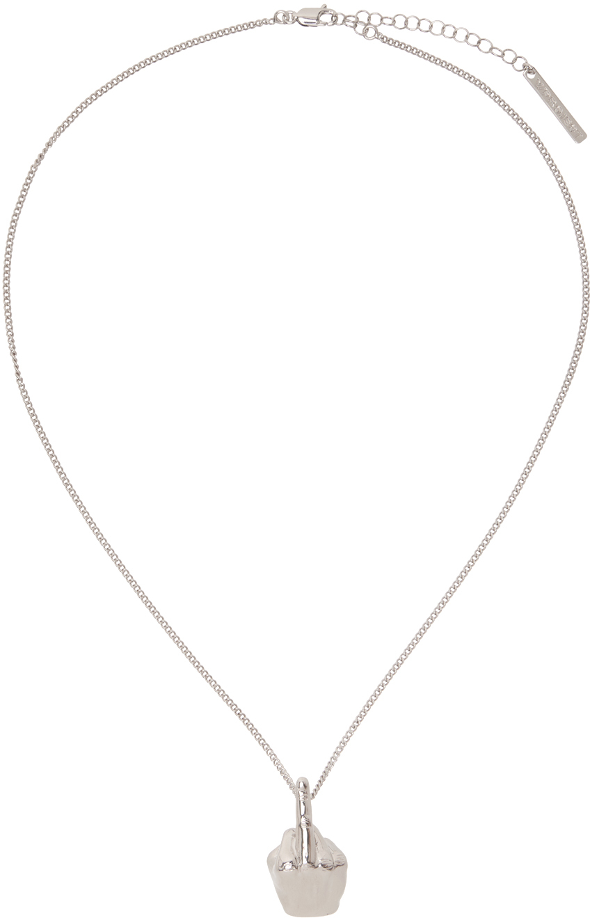 Y/Project Silver Fuck U Pendant Necklace