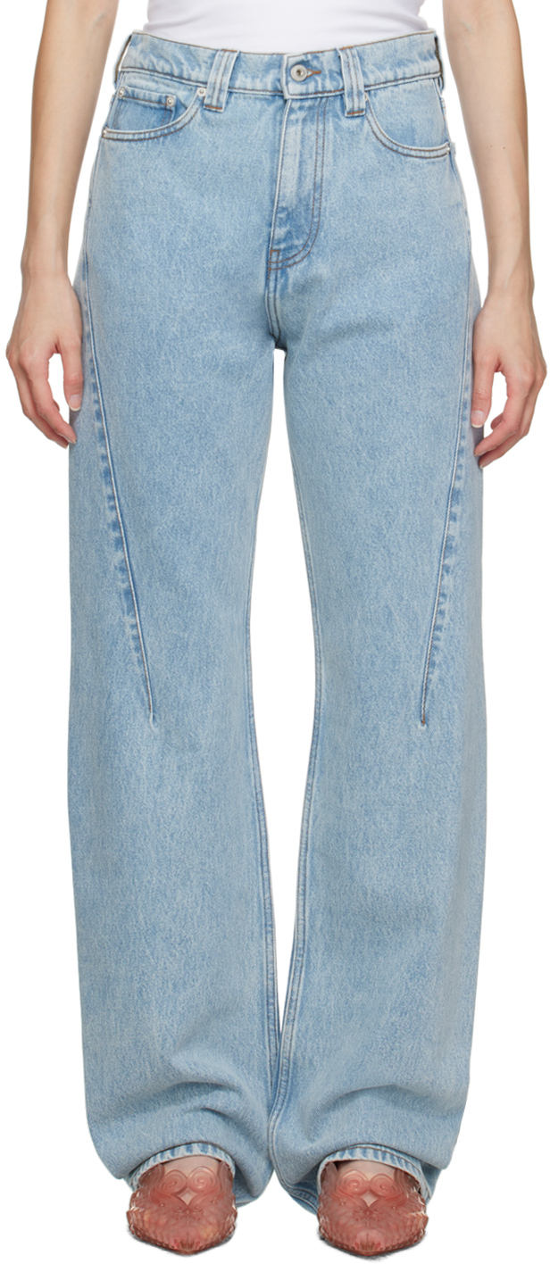 Blue Faded Jeans by Y/Project on Sale