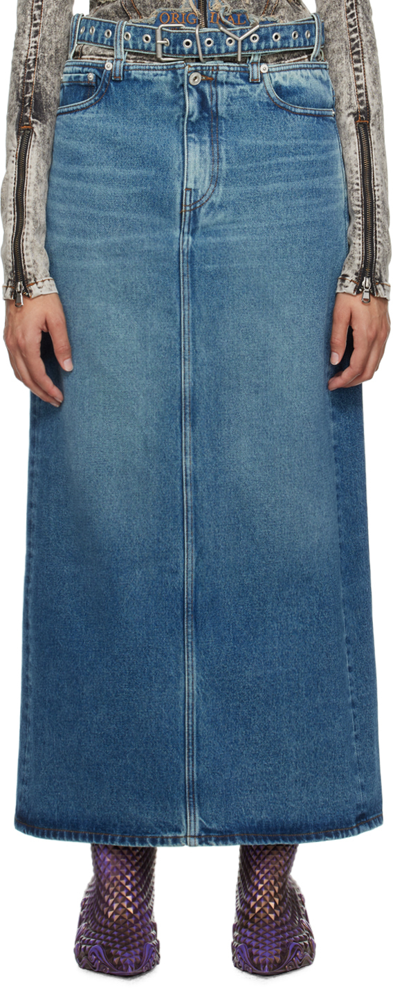 Y/Project Blue Y-Belt Maxi Skirt