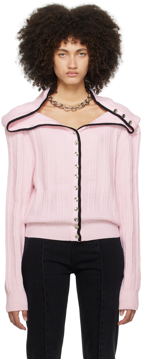 Y/Project Pink Ruffle Necklace Cardigan