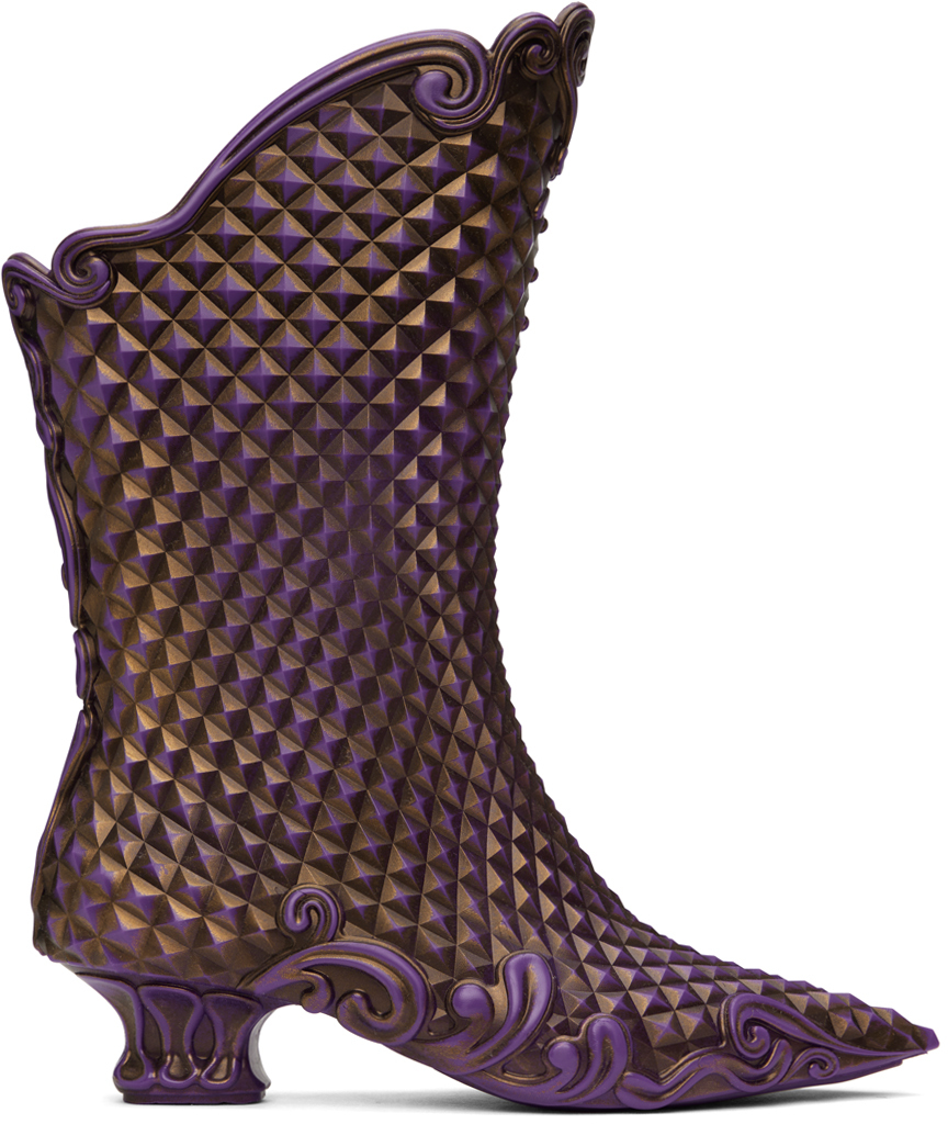 Purple & Gold Melissa Edition Court Boots