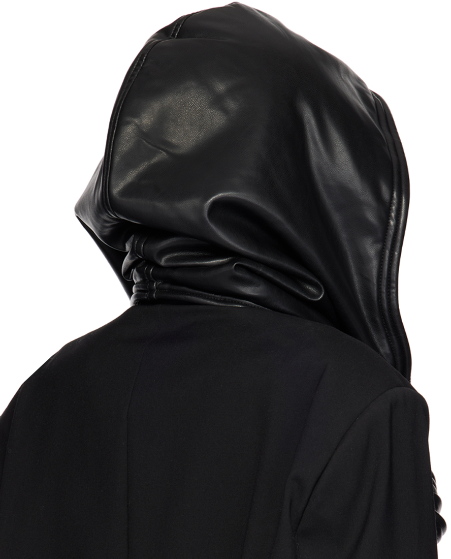 【bata】 Y/PROJECT WIRE LEATHER HOOD Y/Project Black Wire Leather Hood | Smart Closet