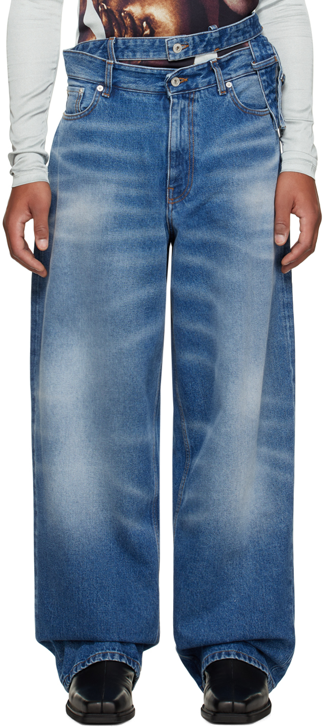 Blue Multi Waistband Jeans by Y/Project on Sale