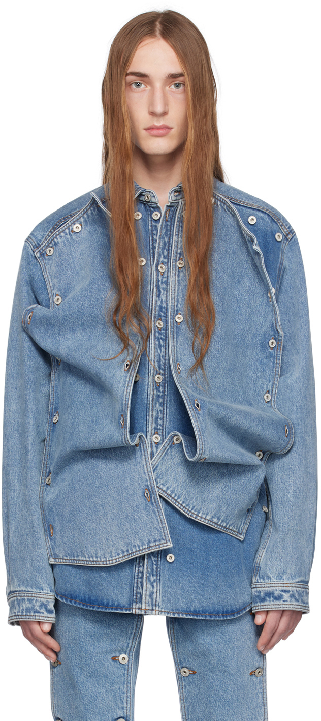 Y/Project Blue Snap Off Denim Shirt | Smart Closet