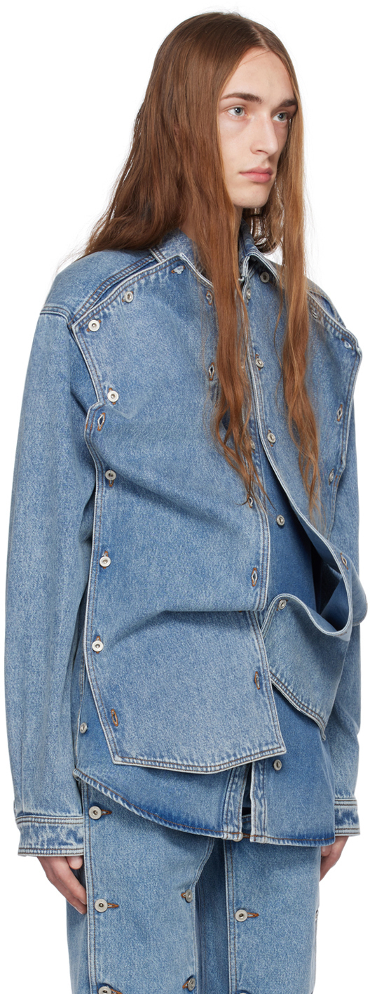 Y/Project Blue Snap Off Denim Shirt | Smart Closet