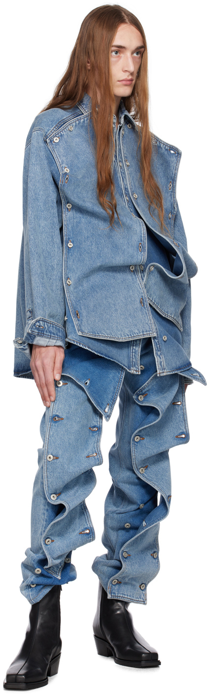 Y/Project Blue Snap Off Denim Shirt | Smart Closet