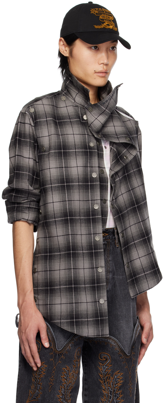 Y/Project Gray & Black Snap Off Shirt | Smart Closet