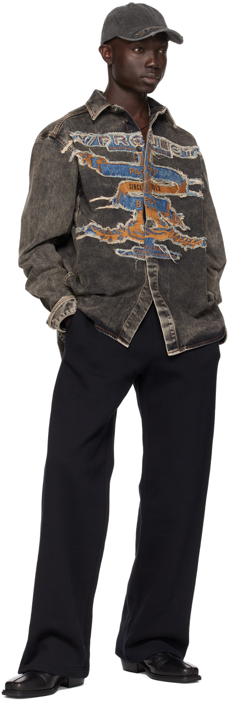 Black Paris' Best Patch Denim Shirt by Y/Project on Sale