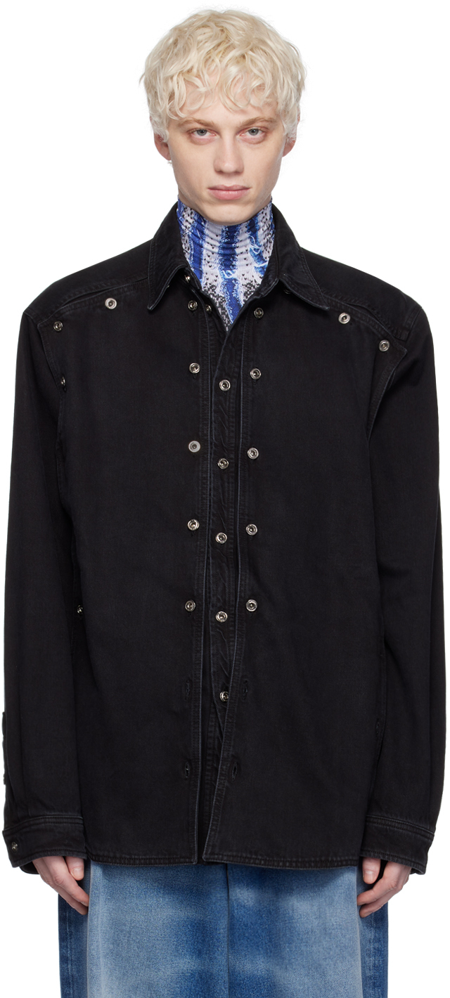 Black Snap Off Denim Shirt by Y/Project on Sale
