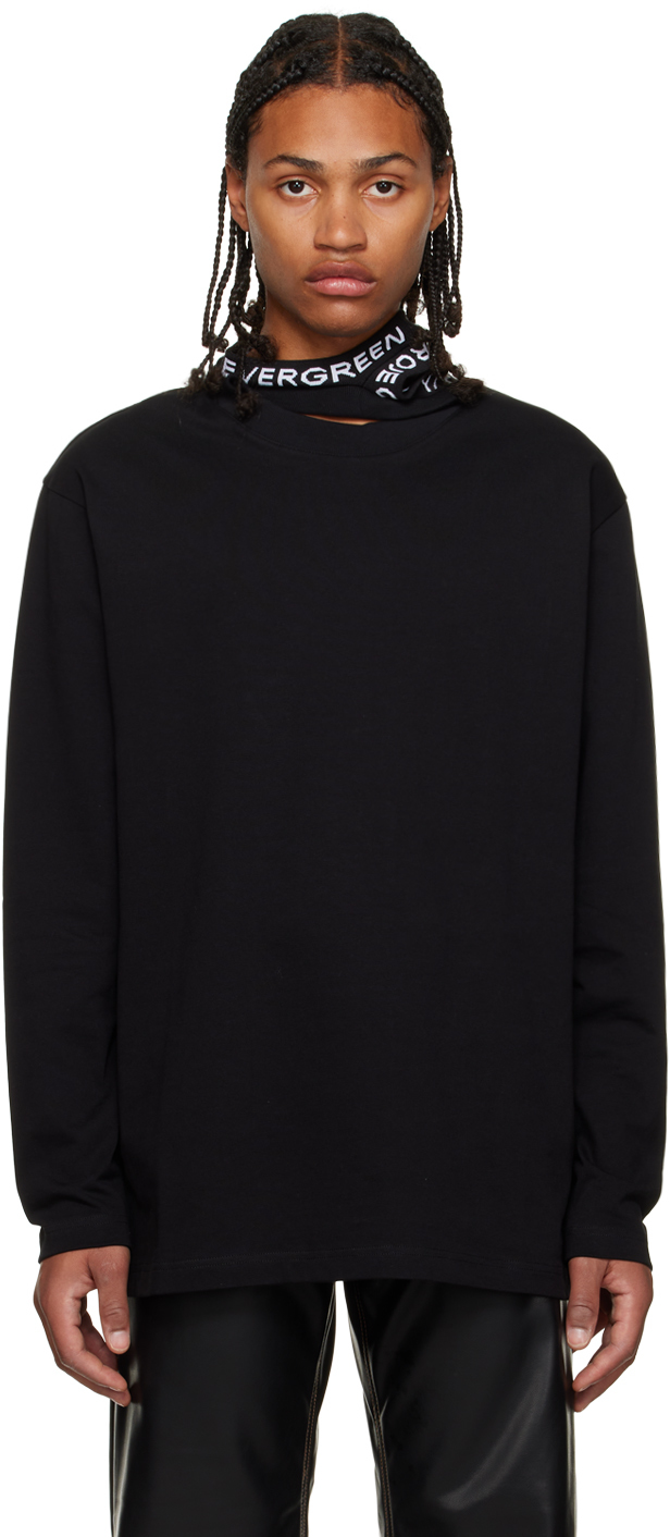 Black Triple Collar Long Sleeve T-Shirt by Y/Project on Sale