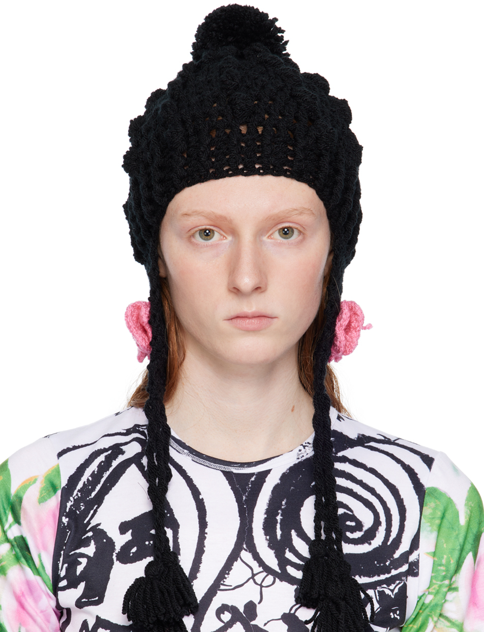 Anna Sui SSENSE Exclusive Black Butterfly Beanie