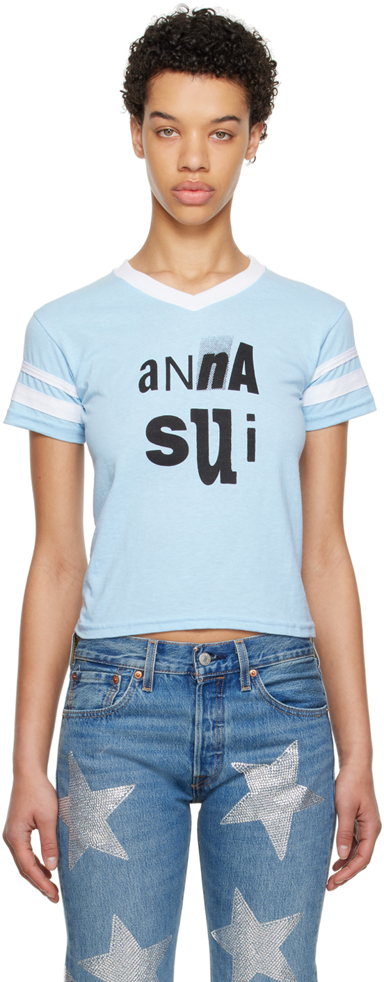 Anna Sui Blue Football T-Shirt