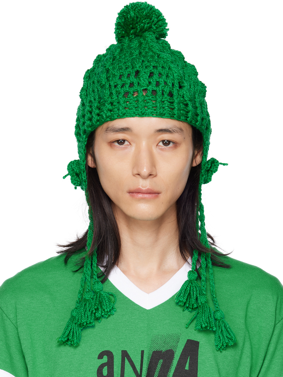 Anna Sui Ssense Exclusive Green Butterfly Beanie In Clover