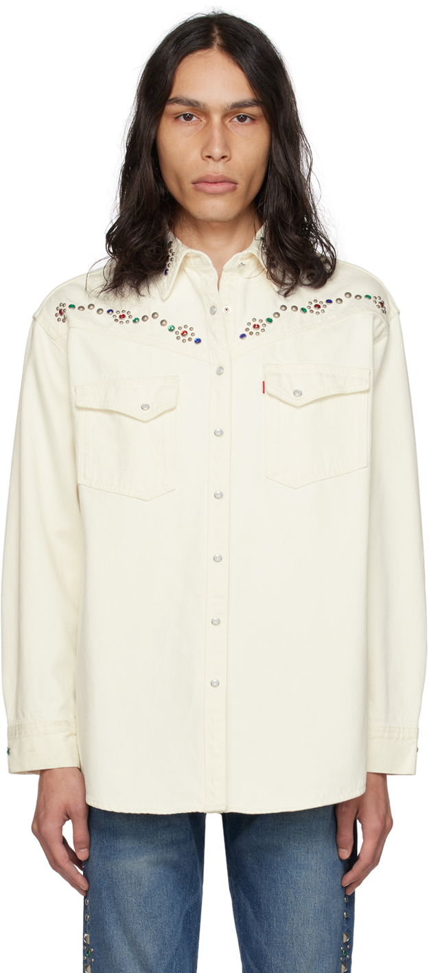 Anna Sui: SSENSE Exclusive White Denim Jacket | SSENSE