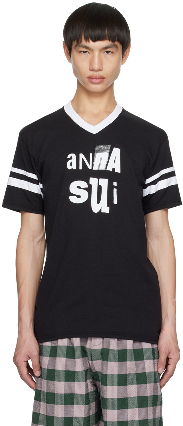 Anna Sui Black Football T-Shirt