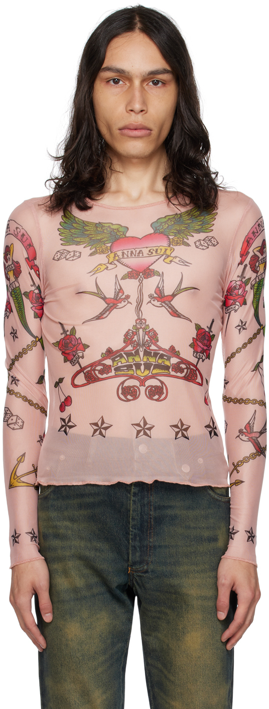 SSENSE Exclusive Pink Tattoo Long Sleeve T-Shirt