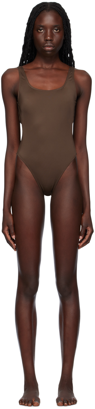 Saturdays Surf Nyc Brown Madeline One-piece Swimsuit In Sepia