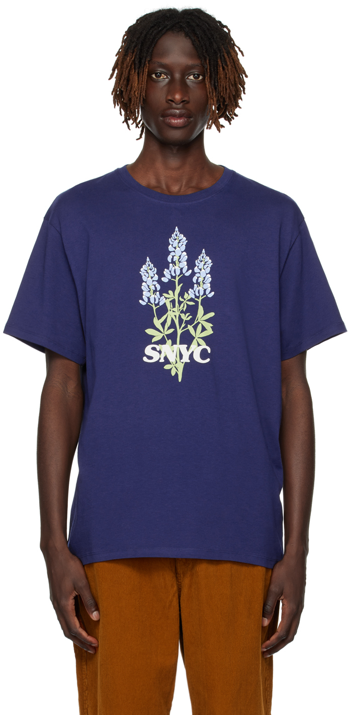 Saturdays Surf Nyc Blue Bonnets Logo-print Cotton-jersey T-shirt