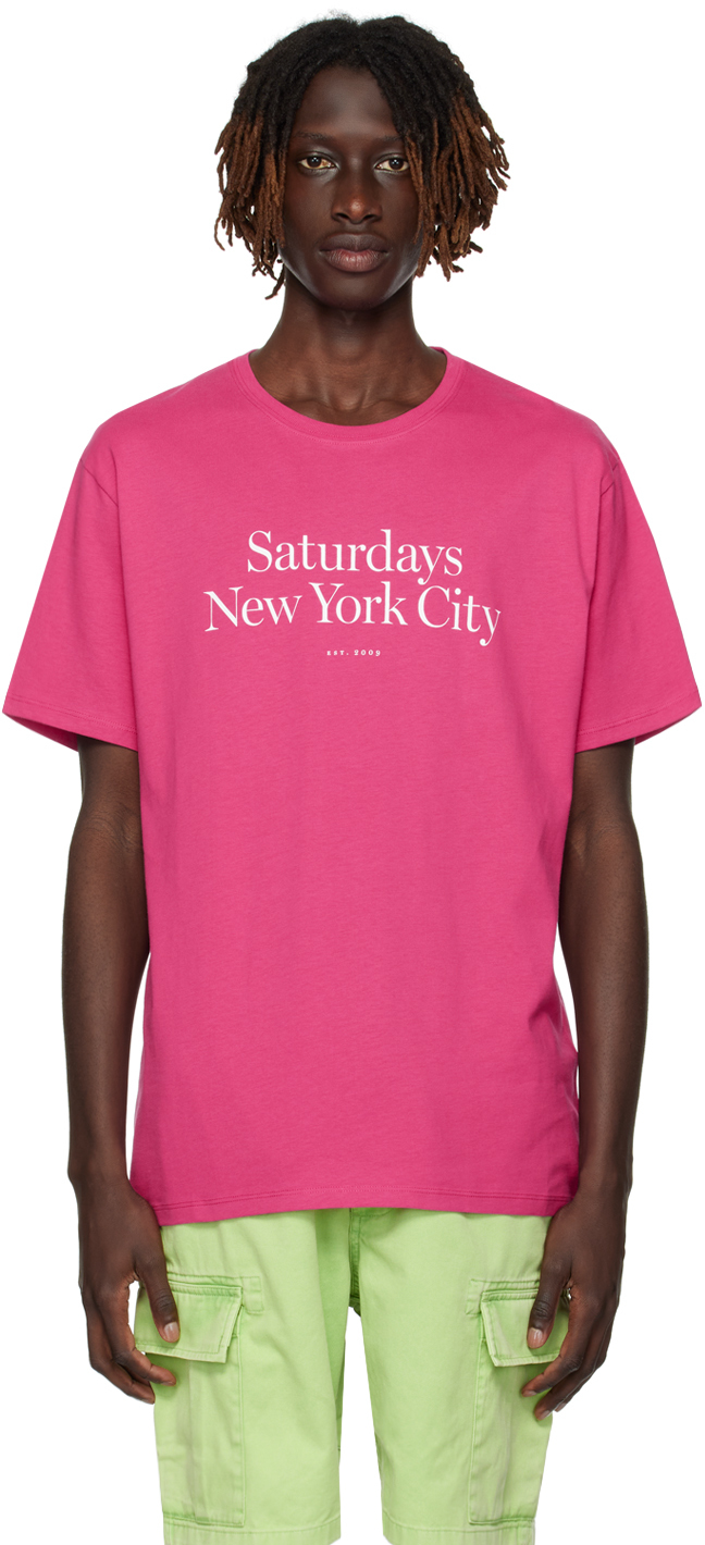 Saturdays Surf Nyc Pink Miller T-shirt In Very Berry