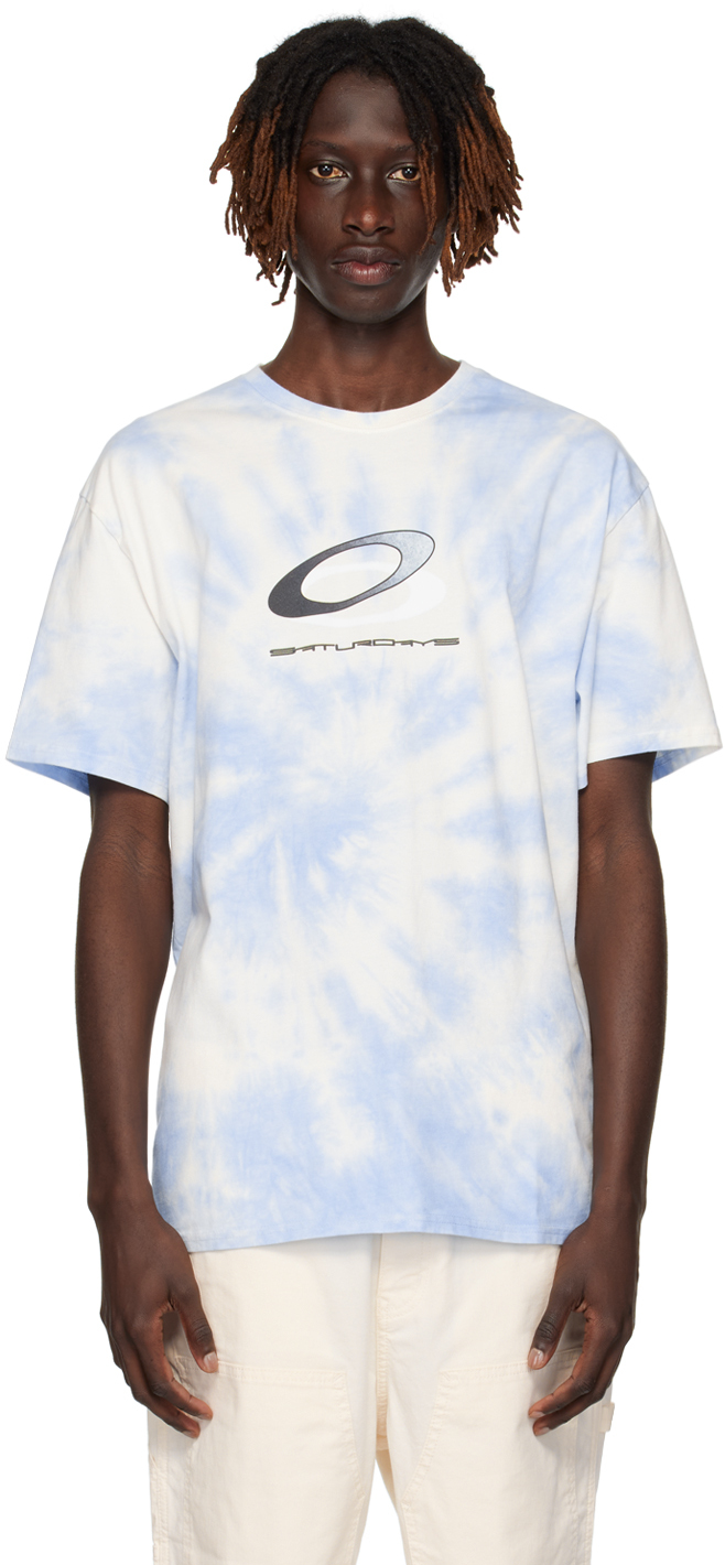 Saturdays Surf Nyc Blue & White Oakley Edition T-shirt In Tie Dye Blue