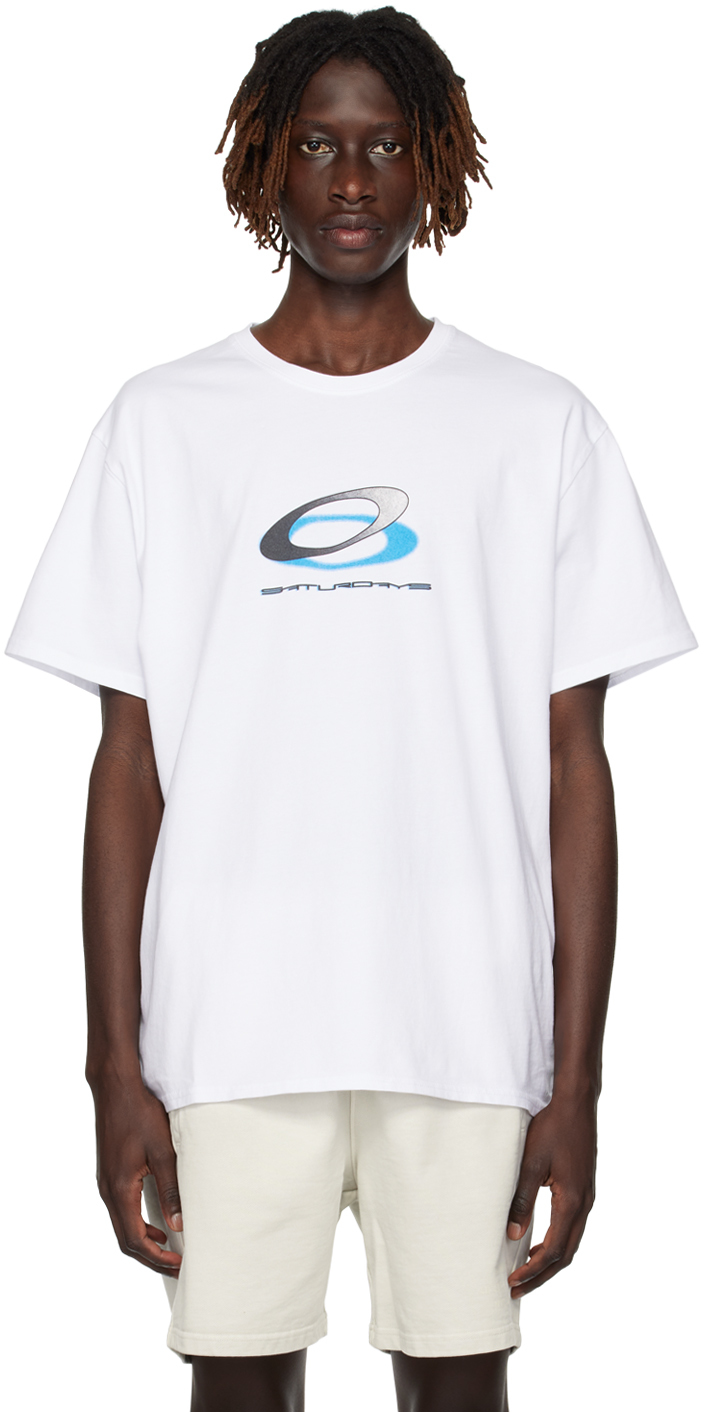 Saturdays Surf Nyc Oakley Logo-print Cotton-jersey T-shirt In White