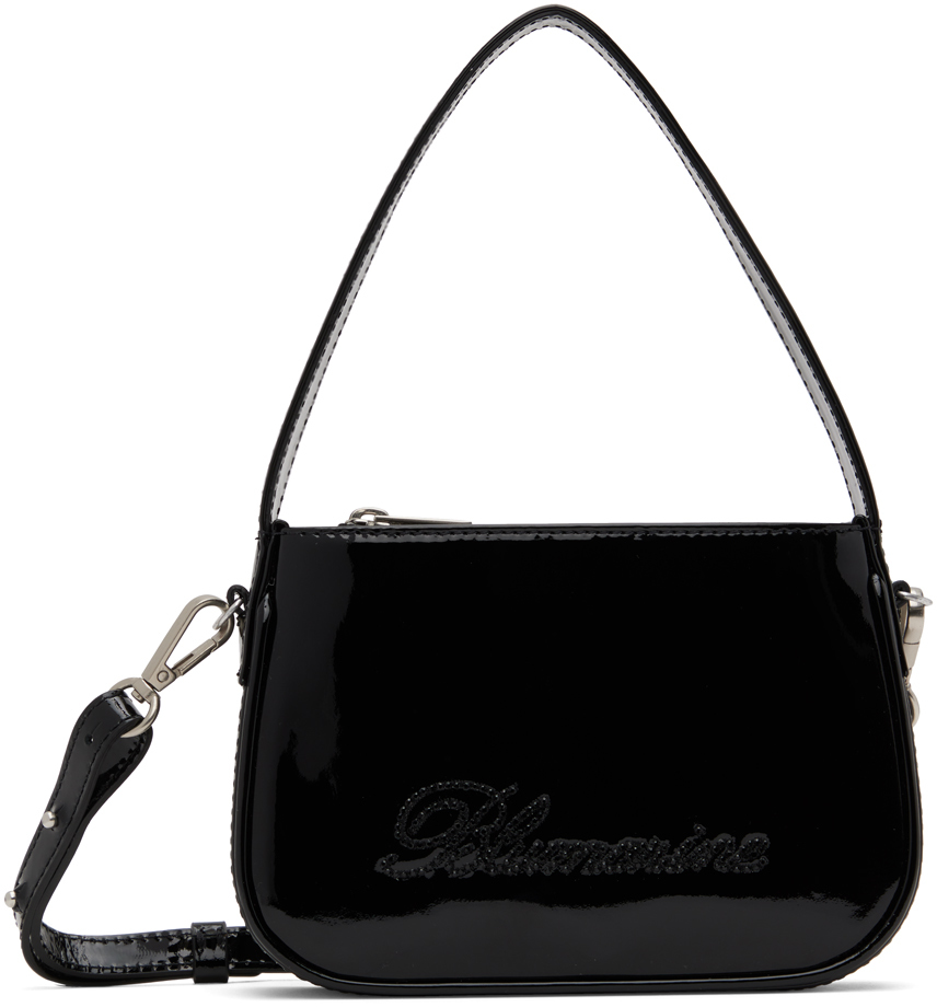 Black Mini Rhinestone Logo Bag