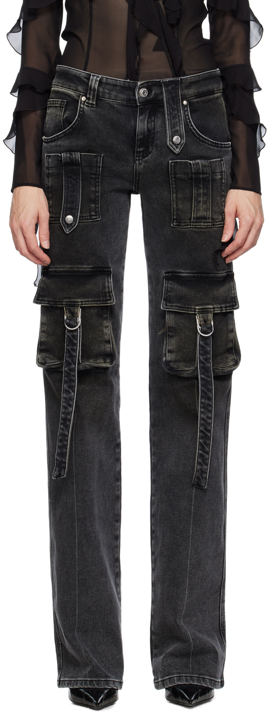 Gray Cargo Pocket Jeans