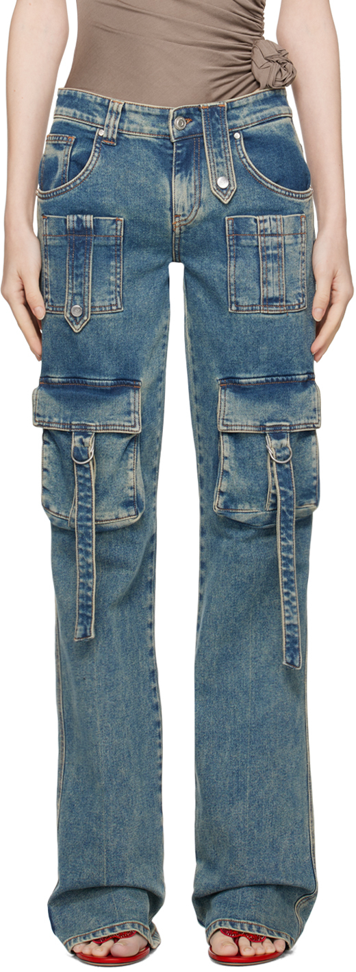 Blue Cargo Pocket Jeans