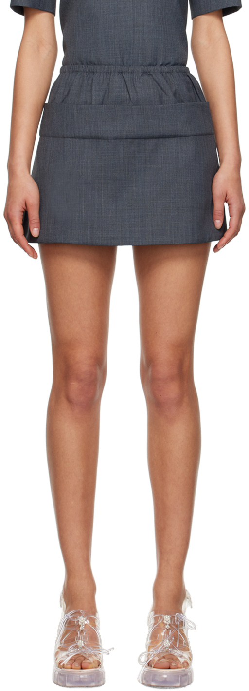 SSENSE Work Capsule - Gray Double Layer Miniskirt