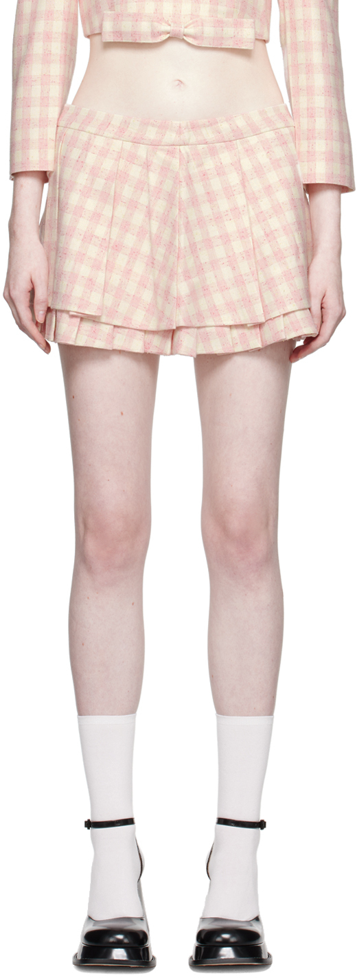 Shushu-tong Pink Pleated Miniskirt In Pi100 Pink