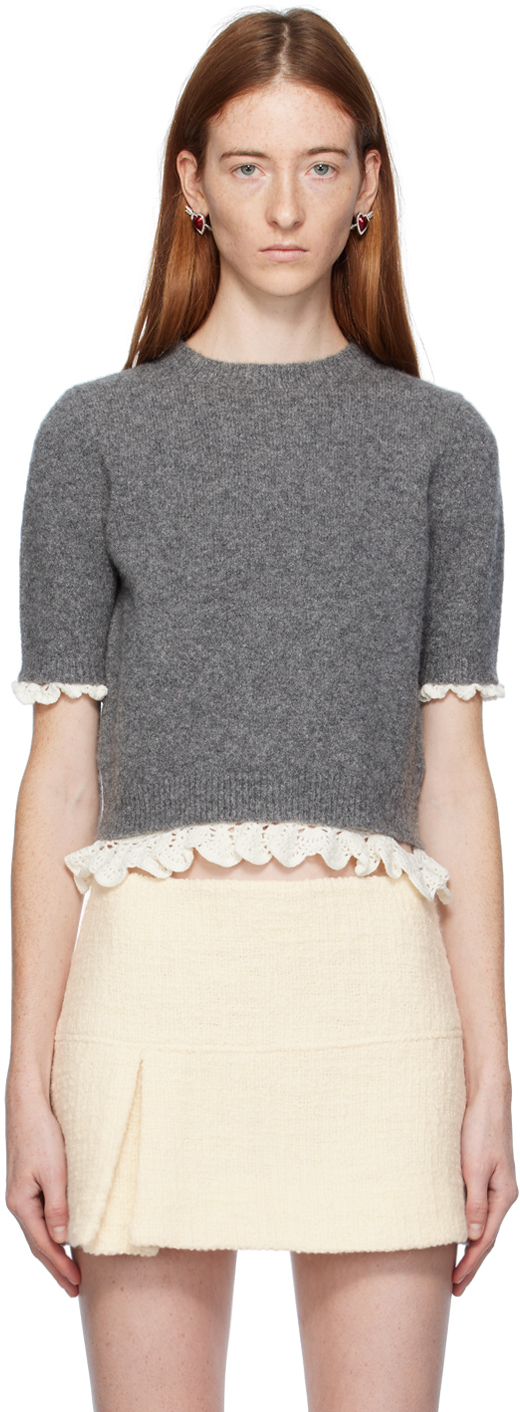 Lace trim outlet sweater