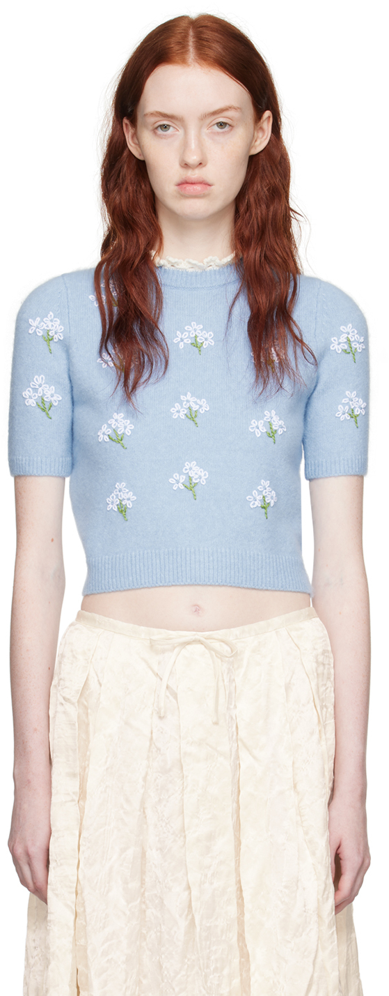 Shushu-tong Blue Floral Sweater