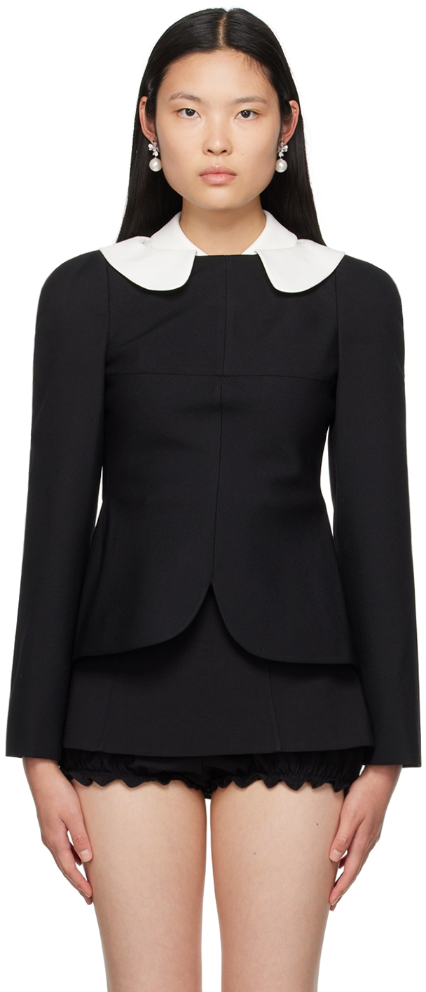 Shushu/Tong: Black Double Collar Blouse | SSENSE