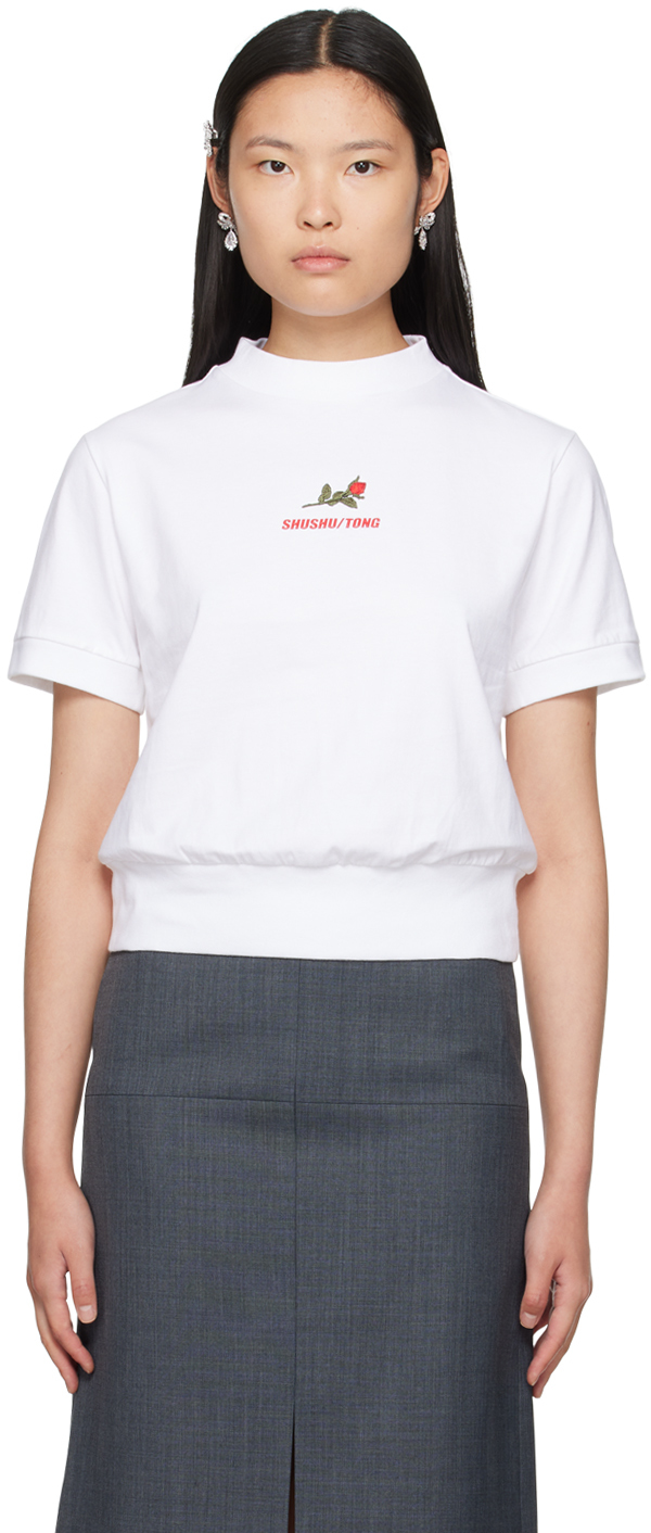 Shushu/Tong: White Bonded T-Shirt | SSENSE