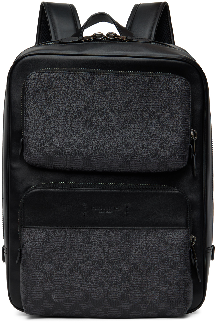 Coach black backpack on sale mens