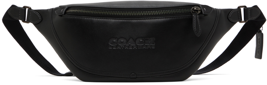 Coach Black League Belt Bag In Charcoal/black