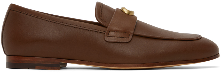 COACH BROWN SCULPTED SIGNATURE LOAFERS