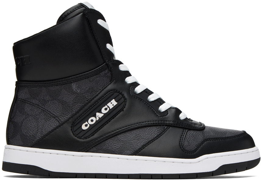 Black & Gray C202 Sneakers by Coach 1941 on Sale